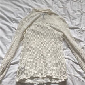 BCBG M mesh long sleeve top with collar